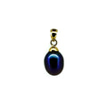 Classic Black Pearl Pendant in 9ct yellow gold featuring a genuine black freshwater pearl