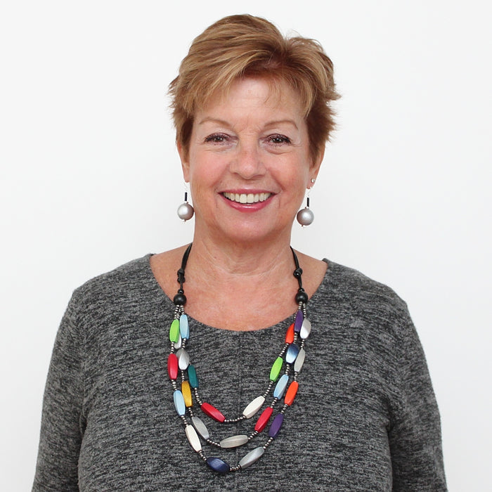 Classic Multicolor Sawyer Triple Strand Necklace - Sylca Designs - Chunky Jewelry