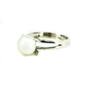 Classic White Pearl Ring Silver