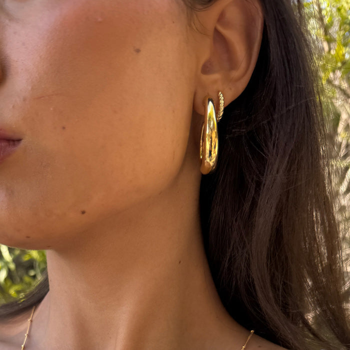bold loop earrings in gold