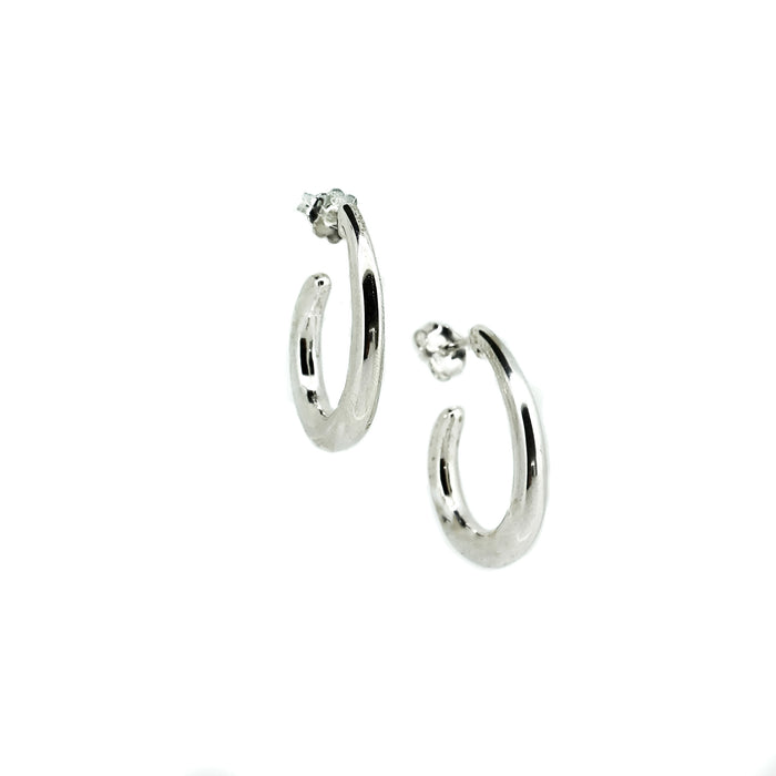 Coastal crescent silver hoops designed in Broome Western Australia