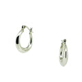 Sterling silver coastal round hoop earrings polished chunky hoops