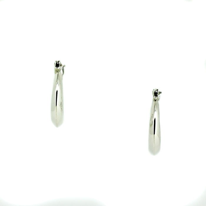 Classic sterling silver oval hoop earrings polished finish