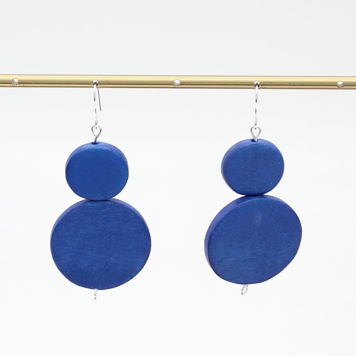 Cobalt Double Bead Sarah Earrings