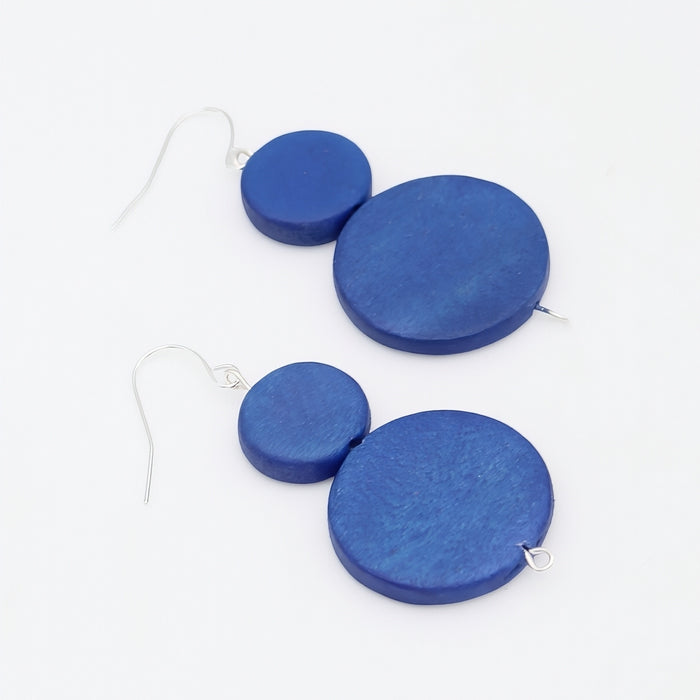 Cobalt Double Bead Sarah Earrings