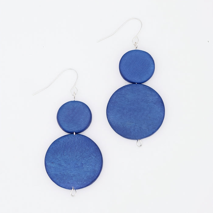 Cobalt Double Bead Sarah Earrings
