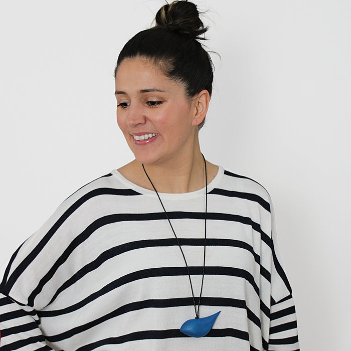 Cobalt Robin Pendant Necklace - Sylca Designs - Chunky Jewelry