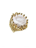 Coin Shaped Freshwater Pearl Open Ring KR001 - FARRA