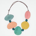 Colorful Jovie Wood Bead Statement Necklace - Sylca Designs - Chunky Jewelry