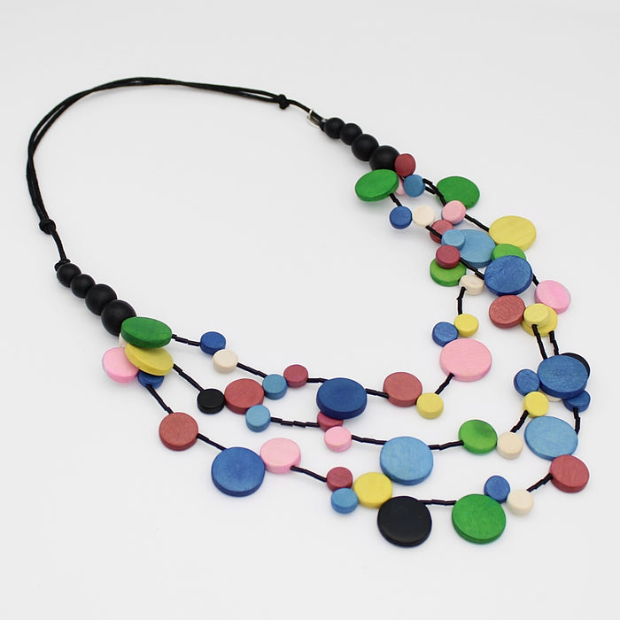 Colorful Multi Strand Millie Necklace - Sylca Designs - Chunky Jewelry