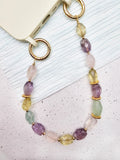 Colormixed Natural  Rose Quartz Citrine Amethyst Phone Strap PC014