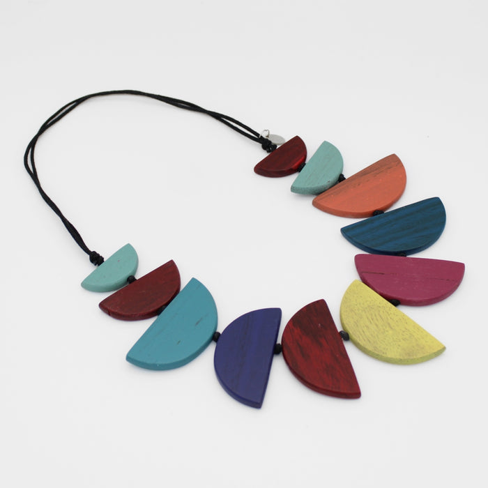 Colorwood Cascade Wood Necklace - Sylca Designs - Chunky Jewelry