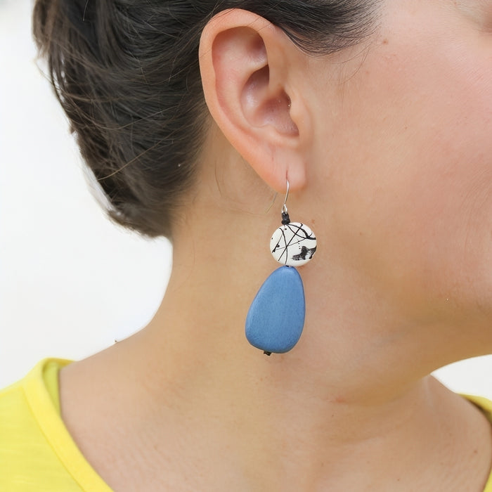 Confetti Grove Blue Statement Earring
