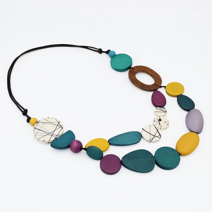 Confetti Grove Wooden Statement Necklace