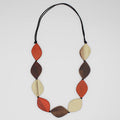 Contemporary Wood Bead Orange Necklace - Sylca Designs - Chunky Jewelry