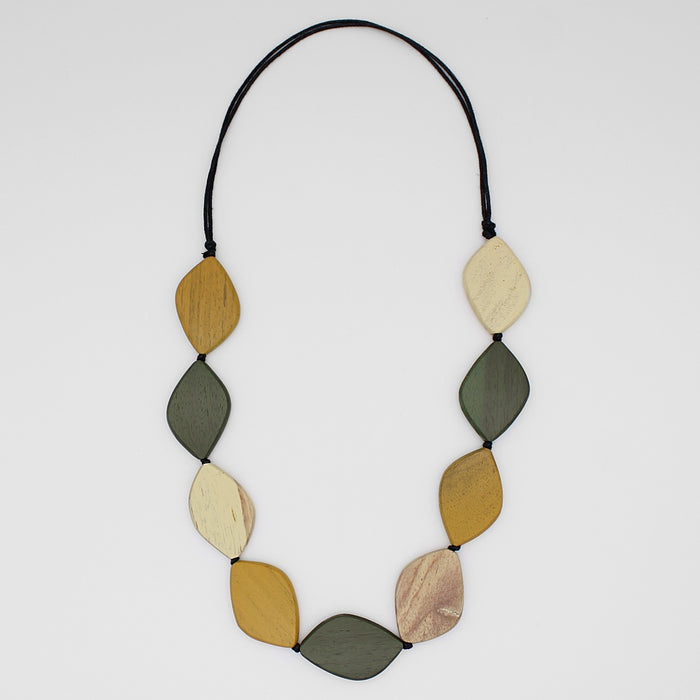 Contemporary Wood Bead Spice Necklace - Sylca Designs - Chunky Jewelry