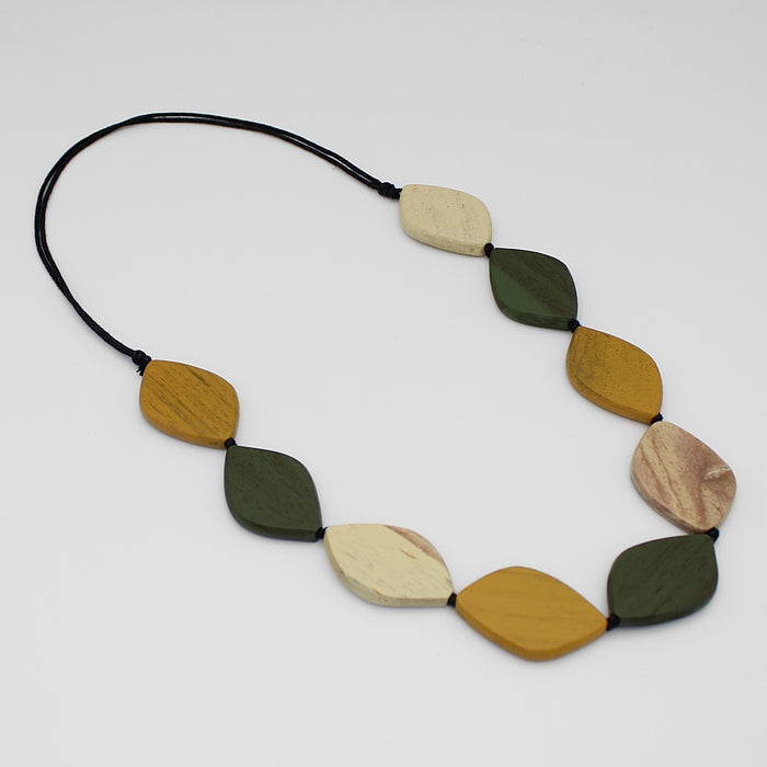 Contemporary Wood Bead Spice Necklace - Sylca Designs - Chunky Jewelry