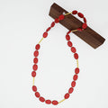 Coral Blair Oval Bead Necklace - Sylca Designs - Chunky Jewelry