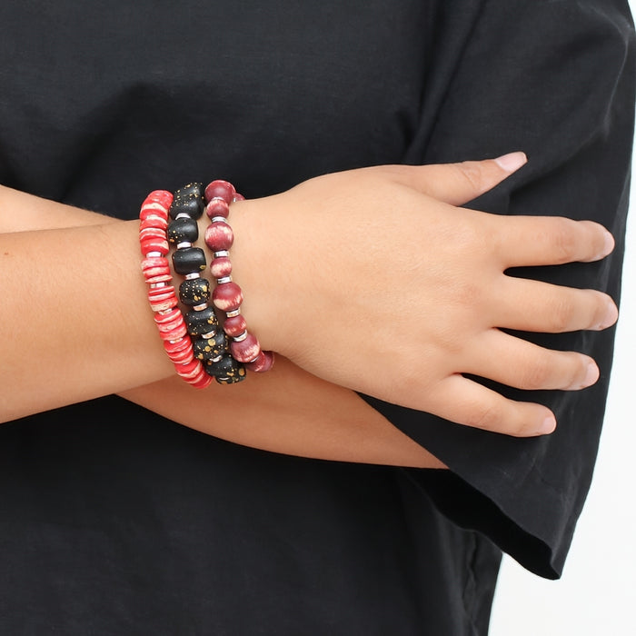Orange Aurora Stretch Bracelet - Sylca Designs - Chunky Jewelry
