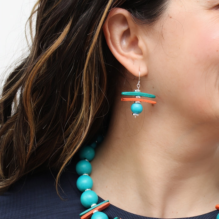 Coral Skylar Coastal Aura Earrings - Sylca Designs - Chunky Jewelry