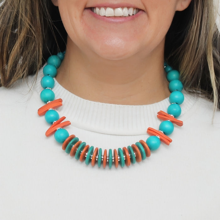 Coral Skylar Coastal Aura Necklace - Sylca Designs - Chunky Jewelry
