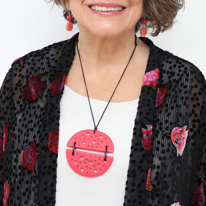 Coral Symmetry Pendant Necklace - Sylca Designs - Chunky Jewelry