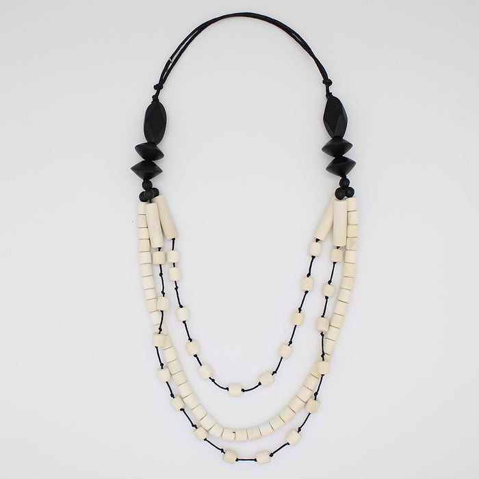 Cream Multi-Chain Cassidy Necklace - Sylca Designs - Chunky Jewelry