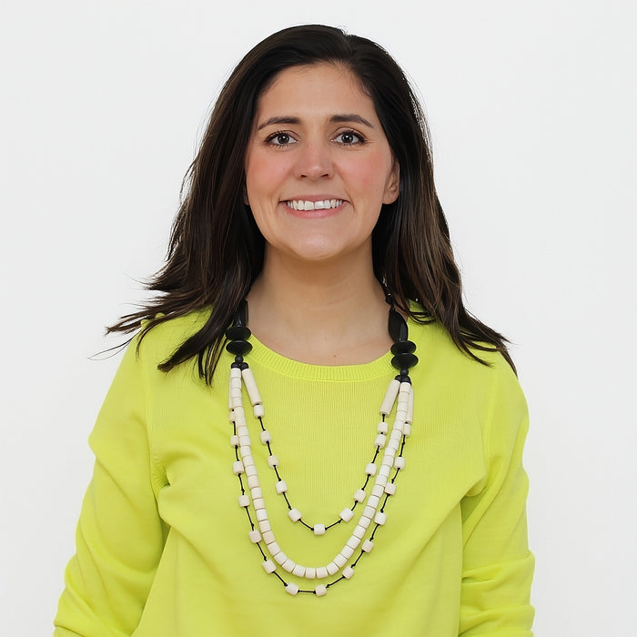 Cream Multi-Chain Cassidy Necklace - Sylca Designs - Chunky Jewelry