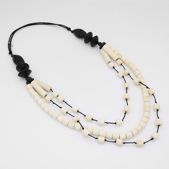 Cream Multi-Chain Cassidy Necklace - Sylca Designs - Chunky Jewelry