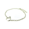 Full Moon Pearl Bracelet in sterling silver with crescent moon and freshwater pearl – flat lay