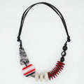 Crimson Frost Beaded Necklace - Sylca Designs - Chunky Jewelry