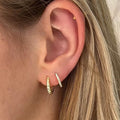 Gold cubic zirconia sleeper earrings designed in Broome Western Australia