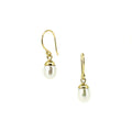 Dainty Drop White Pearl Earrings Gold