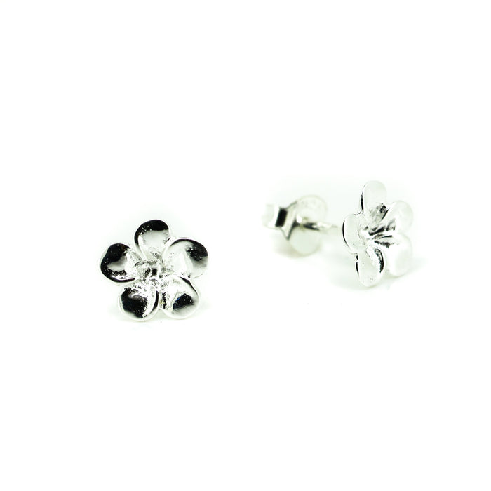 Silver frangipani studs silver