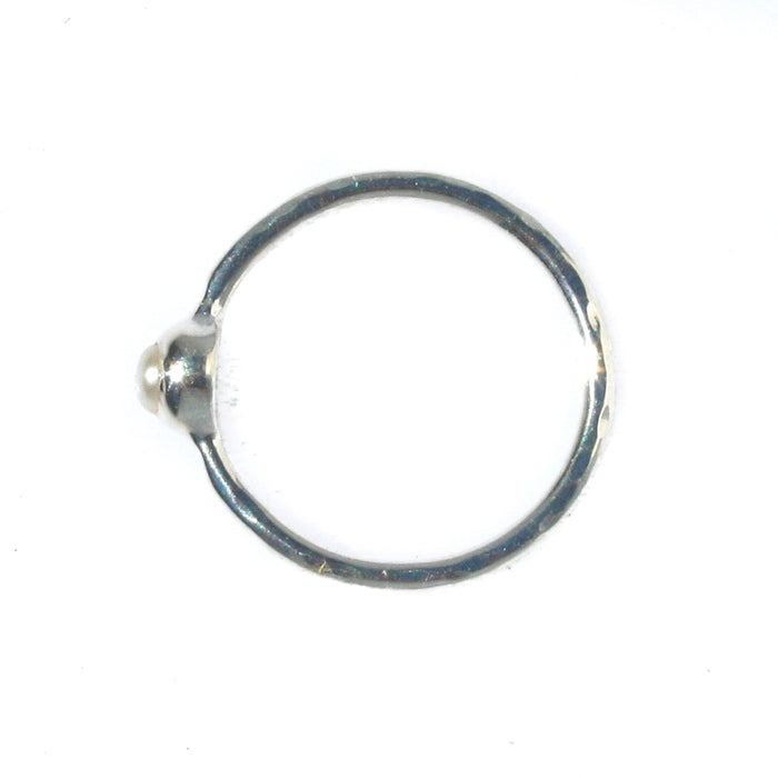 Dainty Glow Pearl Ring Silver | Sterling Silver Pearl Ring Australia