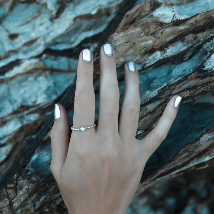 dainty pearl ring