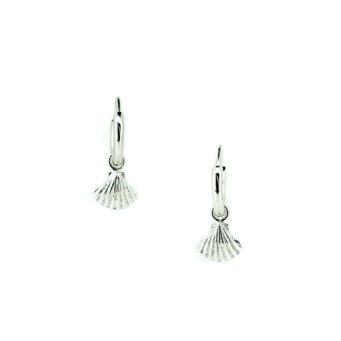 Dainty Shell Huggie Silver Sleepers