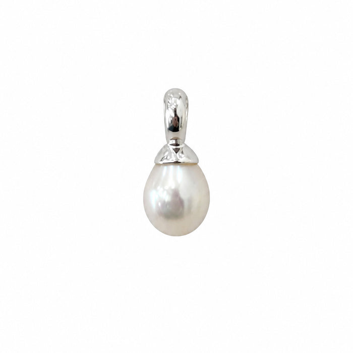 Sterling silver pearl pendant necklace with genuine 9mm freshwater pearl designed in Australia