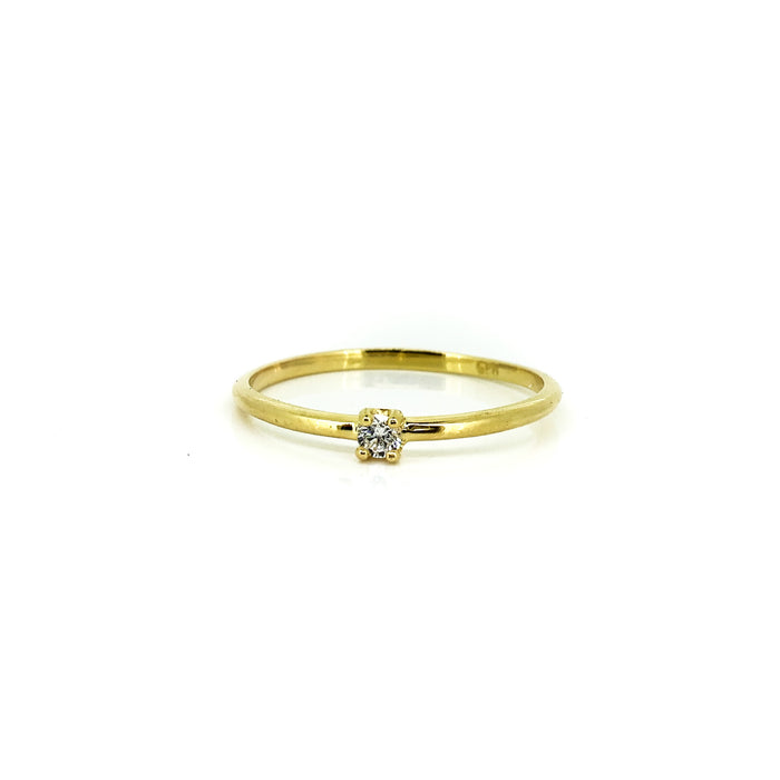 Dainty Zirconia Ring Gold crafted in premium gold vermeil over sterling silver featuring a sparkling cubic zirconia stone.