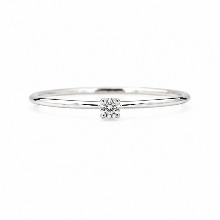 Dainty Zirconia Ring crafted in premium sterling silver featuring a sparkling cubic zirconia stone.