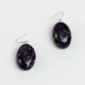 Deep Purple Speckled Oval Thea Earring - Sylca Designs - Chunky Jewelry