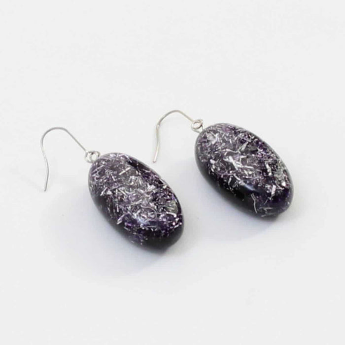 Deep Purple Speckled Thea Earring - Sylca Designs - Chunky Jewelry