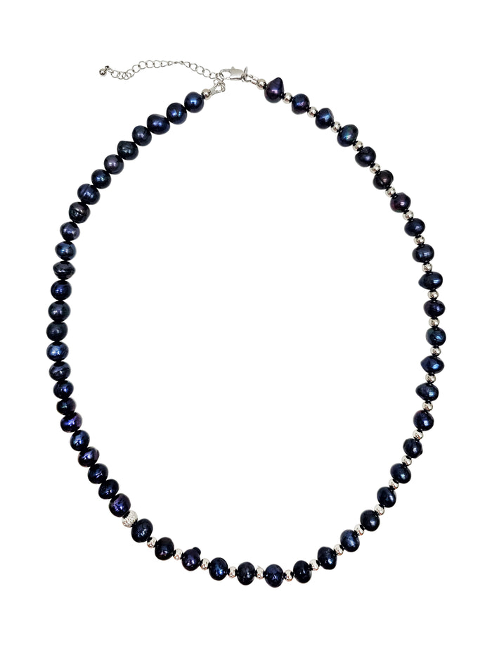 Deep Purple With Sterling Silver Mens Necklace MEN06