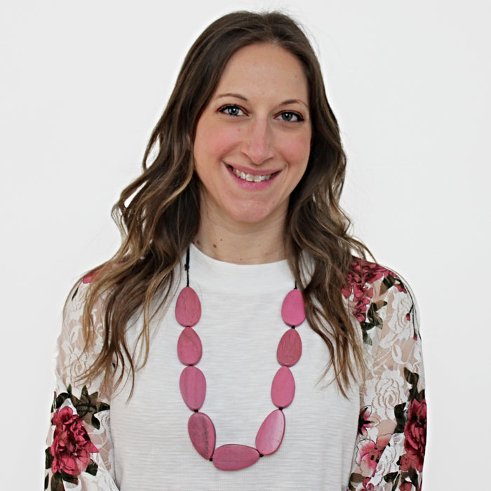 Destiny Pink Teardrop Necklace - Sylca Designs - Chunky Jewelry