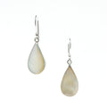 Dew drop shaped large Mother of pearl hook earrings