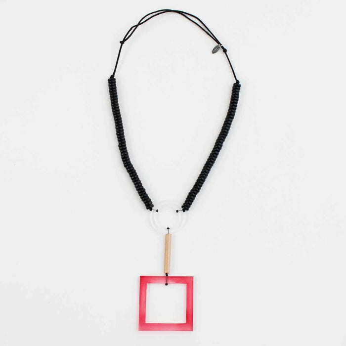 Dominique Pendant Necklace Redish Pink - Sylca Designs - Chunky Jewelry