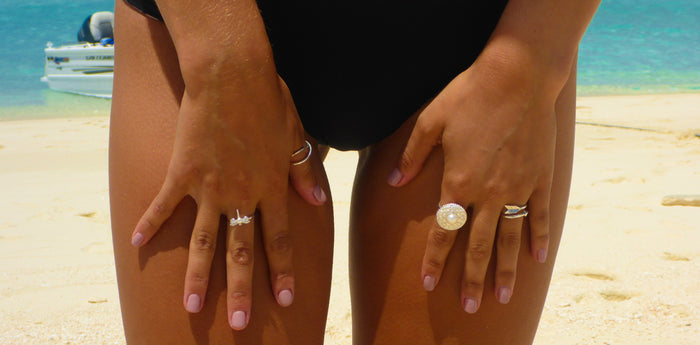 Dragonfly Pearl Silver Ring
