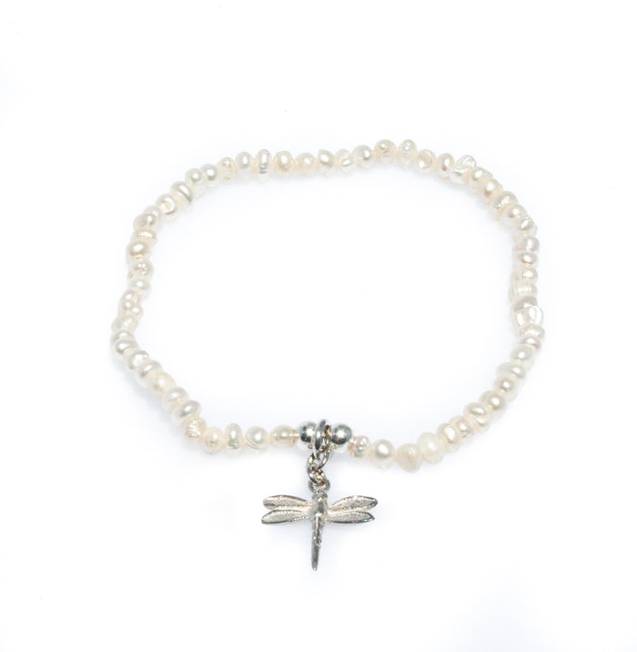 Dragonfly Seed Pearl Bracelet