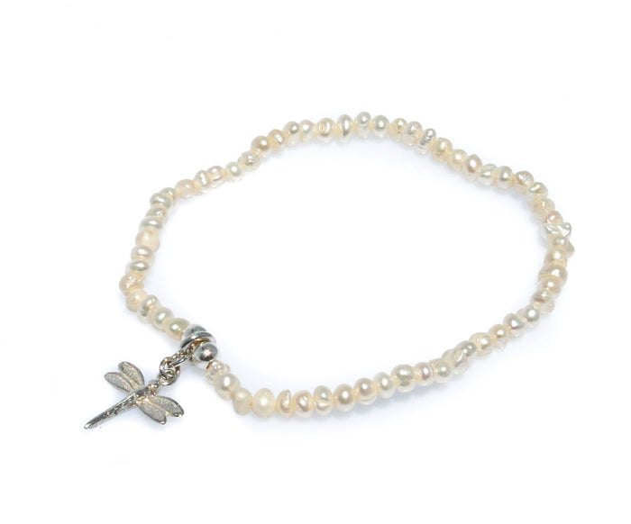 Dragonfly Seed Pearl Bracelet
