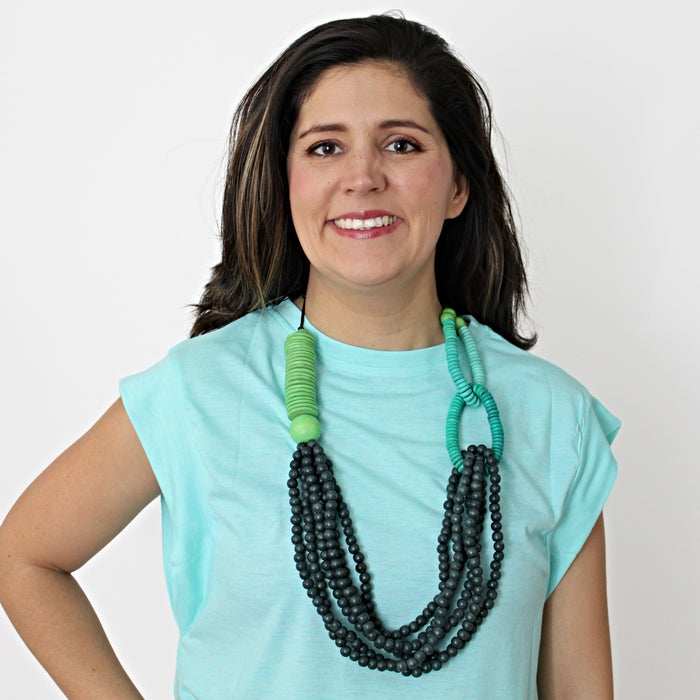 Dramatic Lime Journey Necklace - Sylca Designs - Chunky Jewelry